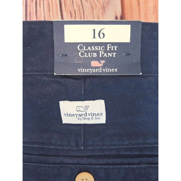 Vineyard Vines Boys Classic Fit Club Pant 16 Navy Blue Cotton 28x28 - Picture 4 of 8